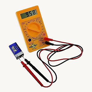 Multímetro Digital Display LCD + Bateria e Cabos - DT830B