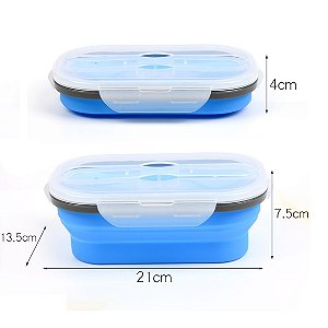 Marmita Retrátil de Silicone e Talheres 800ml - HM9414