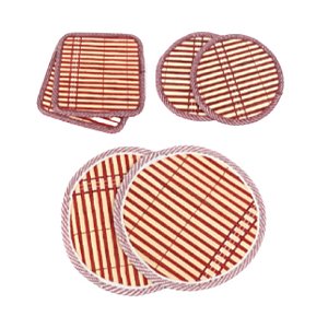Descanso de Panela em Bambu Kit com 2 Peças Utensílios para Cozinha 17x17cm  DPP-11