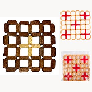 Descanso de Panela de Bambu Utensílios para Cozinha 15x15CM  - JOGAM-30