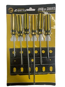 Kit Chaves de Fenda e Phillips Jogo com 6 Peças + Suporte - FERR-247
