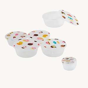 Kit 4 Peças Potes com Tampas para Mantimentos 625ml - PO-11