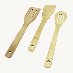 KIT ESPÁTULA DE BAMBU 3PCS - 30cm cada -  HM9103