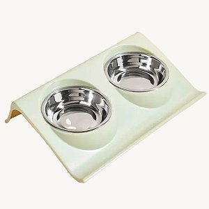 Comedouro Potinhos para Animais em Plástico e Inox - AG4828