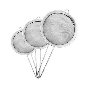 Kit 03 Peneiras Aço Inox 7,8,10cm - D0258 / UCO518