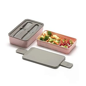 Marmita Prática com Divisórias e Talheres Reutilizáveis BPA Free - 898