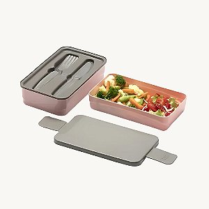 Marmita Prática com Divisórias e Talheres Reutilizáveis BPA Free - 898