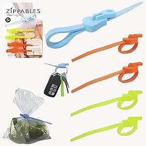 Kit com 4 Peças Lacre Zipper para Fechar Diversos Compartimentos Super Prático - 1420