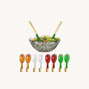 Kit 2 Peças Para Misturar Salada Colher E Garfo Acrílico