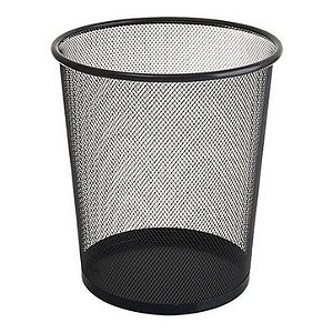 Lixeira Cesto para Escritório Telada Preto em Metal 26x23x19cm  LIX-06