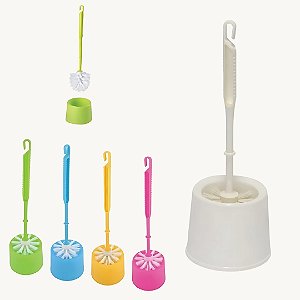 Escova Sanitária para Banheiro e Vaso Sanitário em Plástico com Suporte 8x32x9cm - ES-02