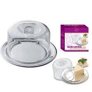 Porta Queijo de Inox com Tampa de Acrílico 23x10cm  MC-01