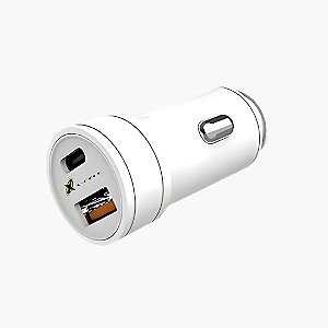 CARREGADOR VEICULAR USB MULTITENSÃO XC-V6-USB  Branco/Prata -  X-CELL DS TOOLS