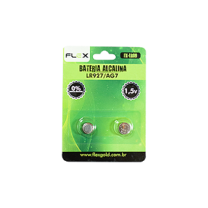 Bateria Alcalina LR927/AG7 Cartela com 2 Unidades - FX-LR09