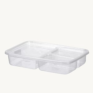 Container Versátil Retangular Transparente com 3 Divisórias 1,8L - 1437