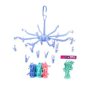 Varal Dobrável para Roupas Íntimas, Meias  - 16 Grampos - VARS-05
