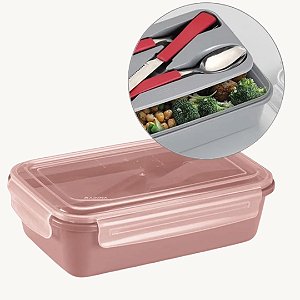 Marmita com Porta Talheres e Travas Laterais 900ml BPA FREE - 290