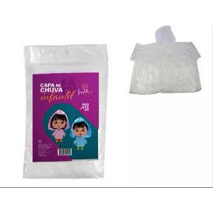 Capa de Chuva Infantil Unissex Transparente Impermeável 160x115cm CPC-10