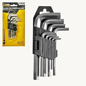 Kit de Chaves Allen com 9 Peças G/PP 1.5 Até 10MM - FERR-216