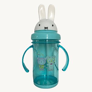 Copo Baby Coelho  Com Tampa E Canudo + Alça De Plástico Colors 350ml - Ótima Qualidade, Excelente Preço COP-54