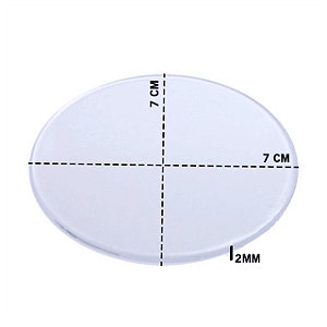 Kit 05 pçs Base Acrílica Redonda Transparente 7X7 - RU52