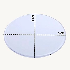 Kit 06 pçs Base Acrílica Redonda Transparente 5X5 - RU51