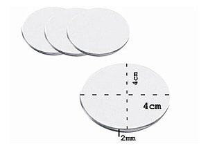 Kit 10 pçs Base Acrílica Redonda Transparente 4X4 - RU50