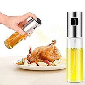 Spray Borrifador Em Vidro e Aço Inox Pulverizador Galheteiro para Azeite Vinagre e Óleos 100ML - HM9568