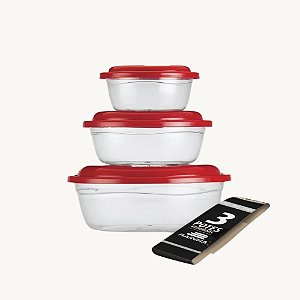 Conjunto de 3 Potes Redondo Rainha 350/700/1500ml - 8378