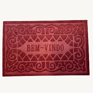 Tapete Bem-Vindo 60x40 Borracha E Poliéster - AG4915