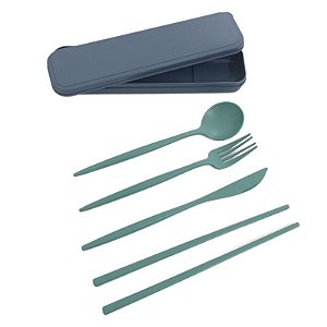 Kit Talheres De Plástico Faca, Garfo, Colher E Hashi - CZ0025