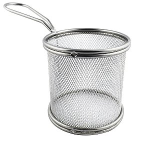 Mini Cesto Redondo em Inox para Porções e Petiscos - HC2031