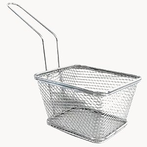 Mini Cesto Quadrado em Inox para Porções e Petiscos - HC2030