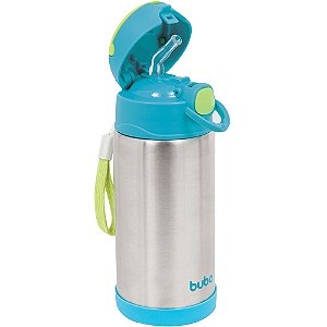 Garrafa Térmica Infantil Inox Parede Dupla Com Canudo 400ml - 11384/11385