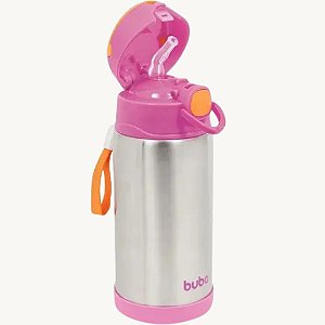 Garrafa Térmica Infantil Inox Parede Dupla com Canudo 400ml Buba - 11384/11385