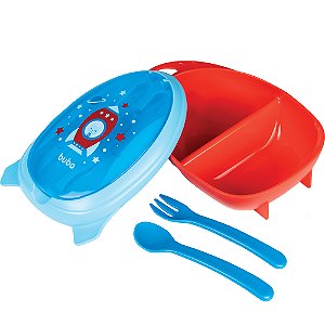 Kit Refeição Foguete Infantil 3 Pçs Com Divisória Buba - 13514/13515