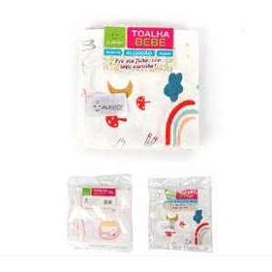 Kit Toalha Para Bebê Com 04pçs Algodão 30*30cm - IAL012