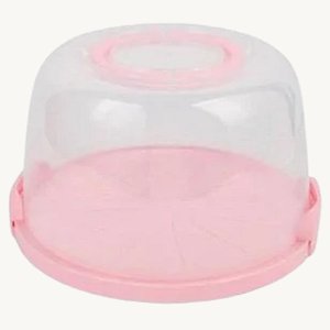 Boleira De Plástico Porta Bolo Com Alça E Presilha Para Fechar Suporte 28*17Cm - POB-17