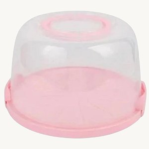 Boleira De Plástico Porta Bolo Com Alça E Presilha Para Fechar Suporte 28*17Cm - POB-17