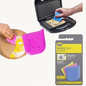 Kit com 3 espátulas raspa tudo, Ideal para remover resíduos de frigideiras, grills, automóveis, vidros e etc - Naxos