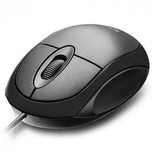 Mouse Classic Box Óptico Full Black Multilaser com Fio - M0312