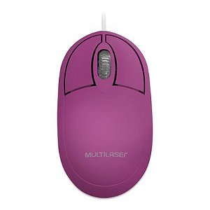 Mouse Classic Box Óptico Full Rosa USB 1200dpi USB Multilaser - M0304