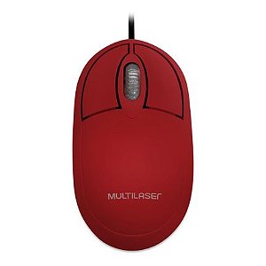 Mouse Classic Box Óptico Full Vermelho USB 1200dpi USB Multilaser - M0303