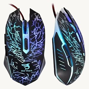Mouse Gamer Led Decorativo com Fio Botões Laterais 3200DPI RG-50
