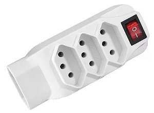 ADAPTADOR DE TOMADA COM 4 ENTRADAS 3 PINOS (CHAVE LIGA/DESLIGA) SL6013 (BIVOLT)