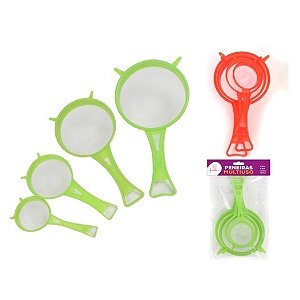 Kit de Peneiras 4 peças de Plástico - PEN-11