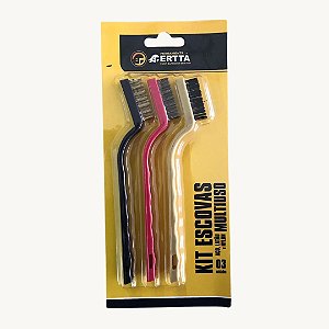 Escovas Multiuso Plástico/Aço/Nylon - 3 Peças - FERP-02