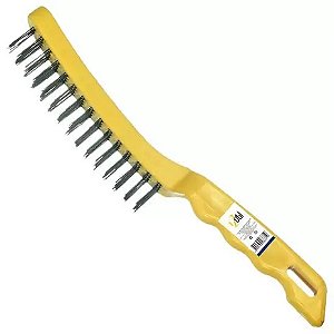 Escova de Aço para Limpeza Multiuso Resistente 27cm Amarela - ID-3147E