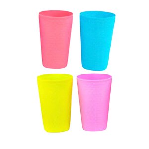 Kit  com 4 Copos de Plástico 250ml - Diversas Cores - COP-82