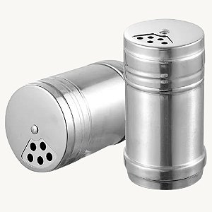 Saleiro em  Inox 9.5cm com Tampa Abertura de 3 Tamanhos - HM9125 / 9150